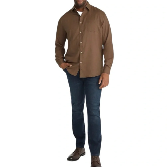 NWT Men’s Linen & Cotton Button-Up Shirt XLT - Picture 3 of 10